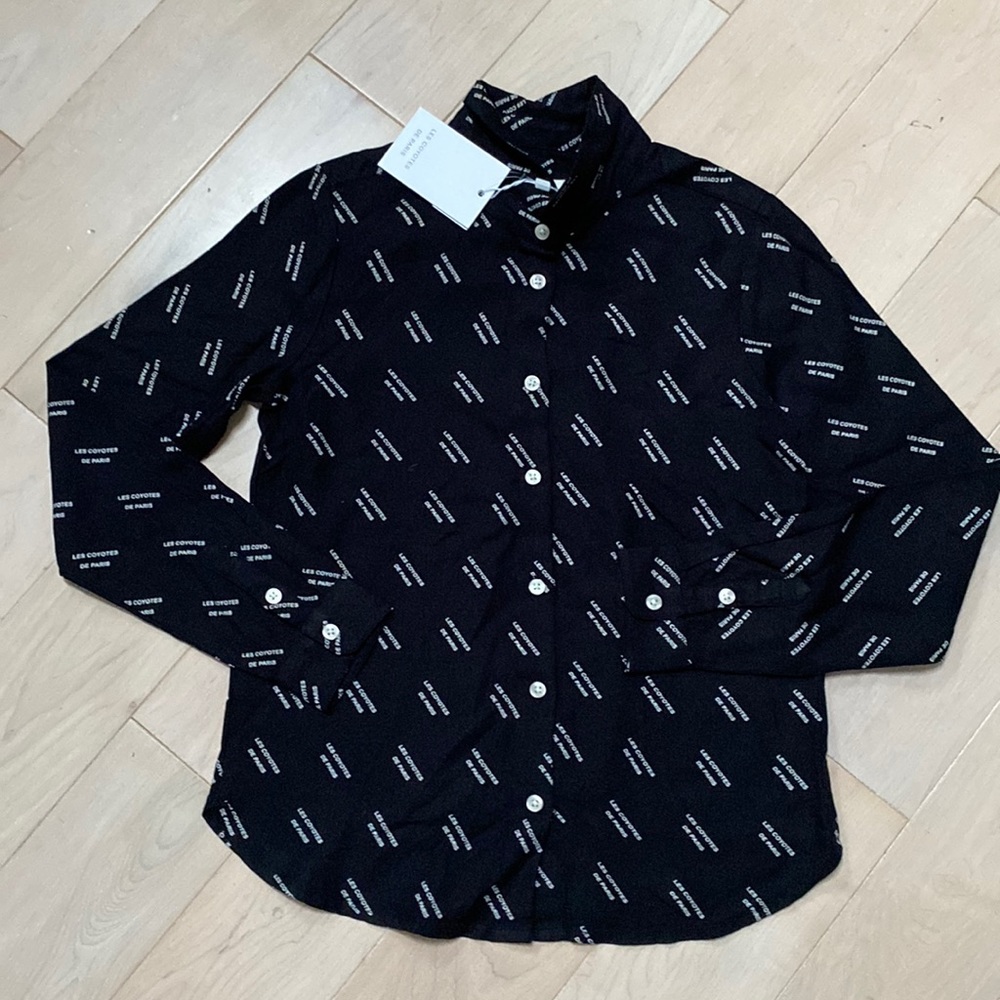 Les Coyotes de paris girls Karlie All over long black soft dress shirt